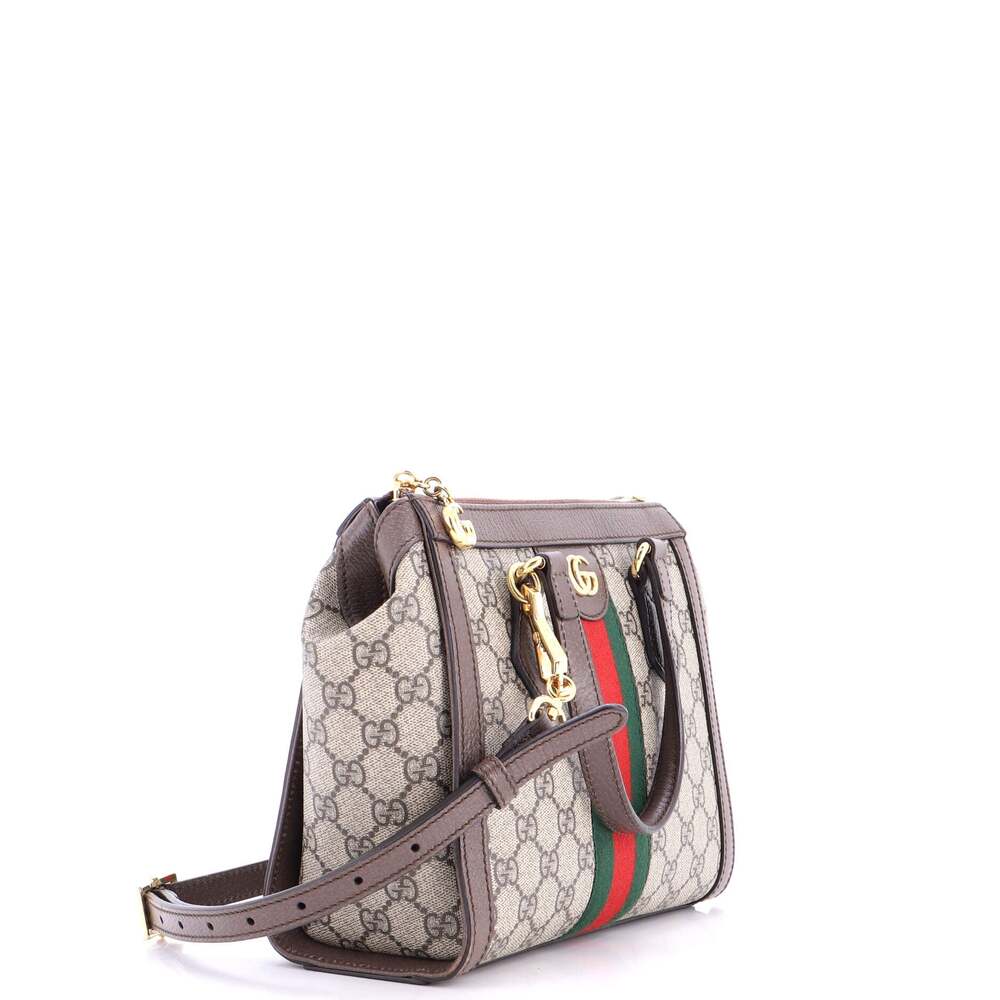 Gucci Ophidia Top Handle Tote Gg Coated #255224G14B - Picture 2 of 7